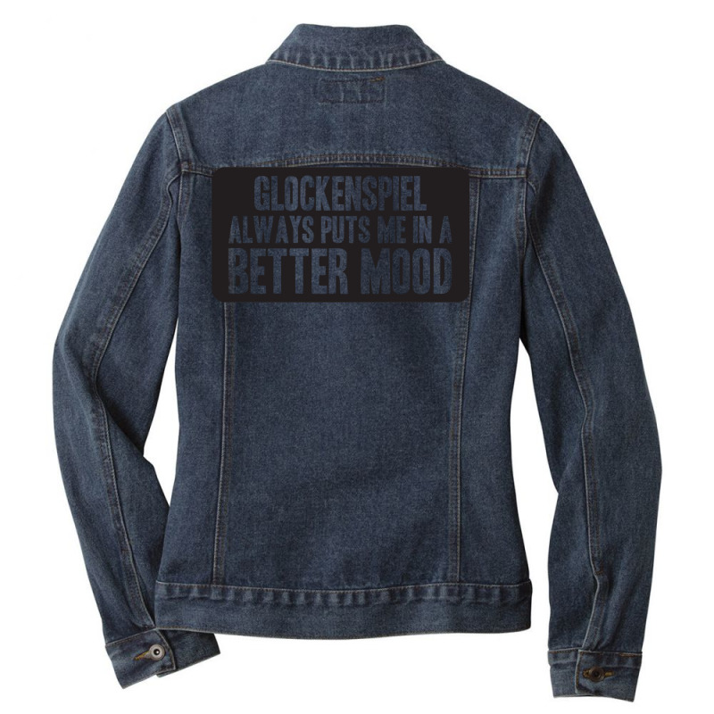 Better Mood With Glockenspiel Ladies Denim Jacket by RozakArt | Artistshot