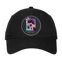 Japanese Vaporwave Sad Anime Girl Game Over Aesthe Adjustable Cap - Leatherette Patch | Artistshot