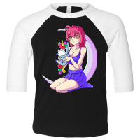 Japanese Anime Girl Unicorn Pastel Goth Vaporwave Toddler 3/4 Sleeve Tee | Artistshot