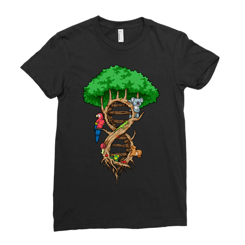 Infinite Tree Of Life Dna Biology Environment Love Ladies Fitted T-Shirt by Ziz | Artistshot