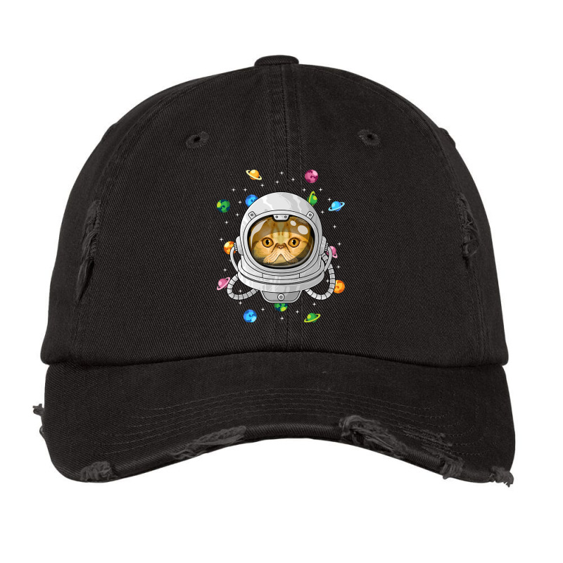 Exotic Shorthair Astronaut Cat Deep In Space Cosmi Vintage Cap by Ziz | Artistshot