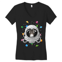 Donkey Astronaut Animal Deep In Space Cosmic Unive Women's V-neck T-shirt | Artistshot