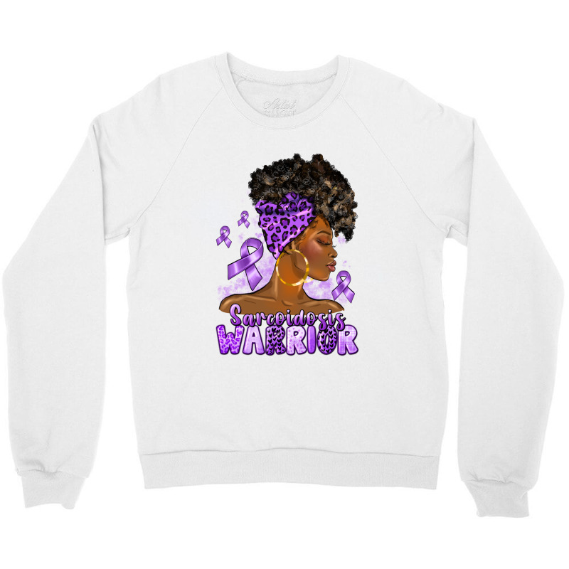 Afro Woman Sarcoidosis Cancer Warrior Crewneck Sweatshirt | Artistshot