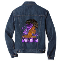 Afro Woman Sarcoidosis Cancer Warrior Men Denim Jacket | Artistshot