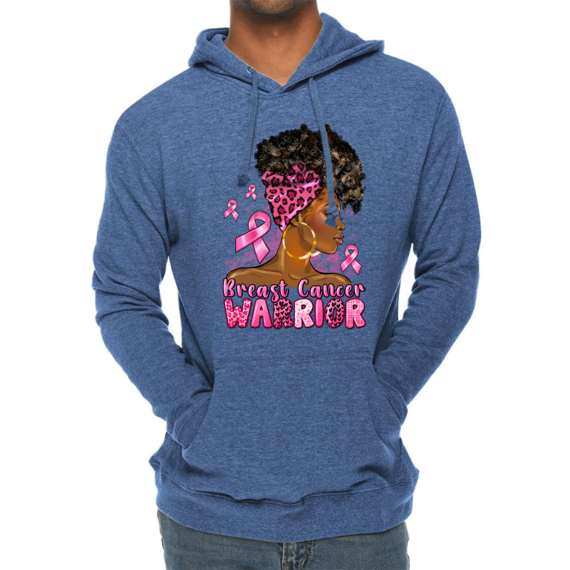 Afro Woman Breast Cancer Warrior Lightweight Hoodie | Artistshot