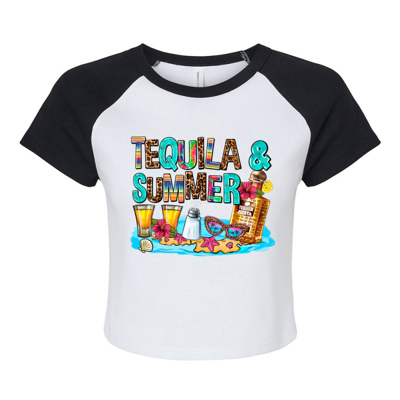 Tequila And Summmer Raglan Crop Top by AdoDesignShop | Artistshot