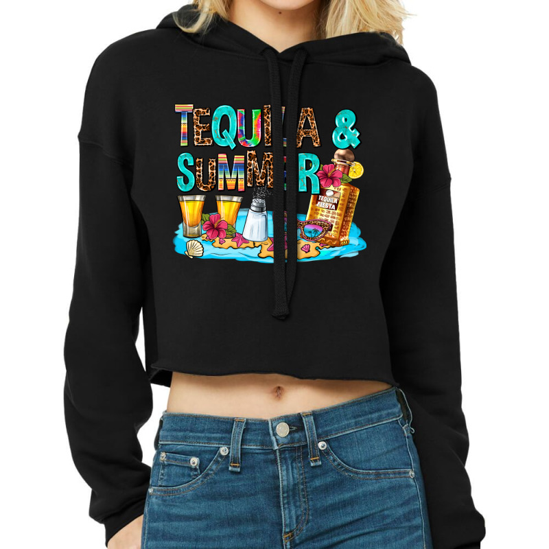 Tequila And Summmer Cropped Hoodie by AdoDesignShop | Artistshot