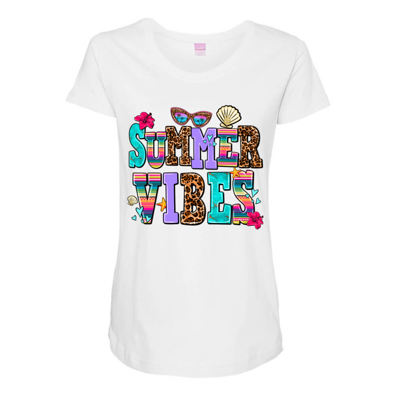 Summer Vibes Maternity Scoop Neck T-shirt by AdoDesignShop | Artistshot