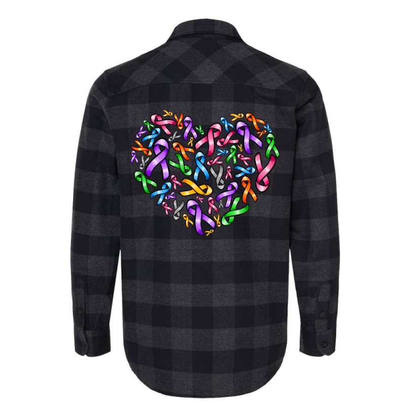 Cancer Ribbon Heart Flannel Shirt | Artistshot