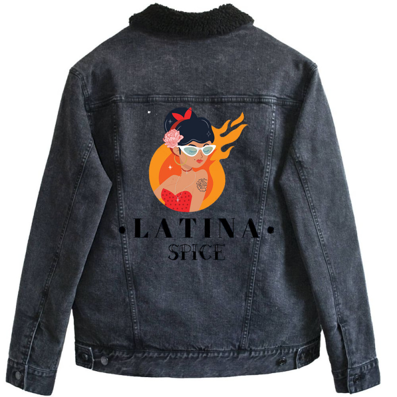 Latina Girl Unisex Sherpa-Lined Denim Jacket by Rob Store | Artistshot