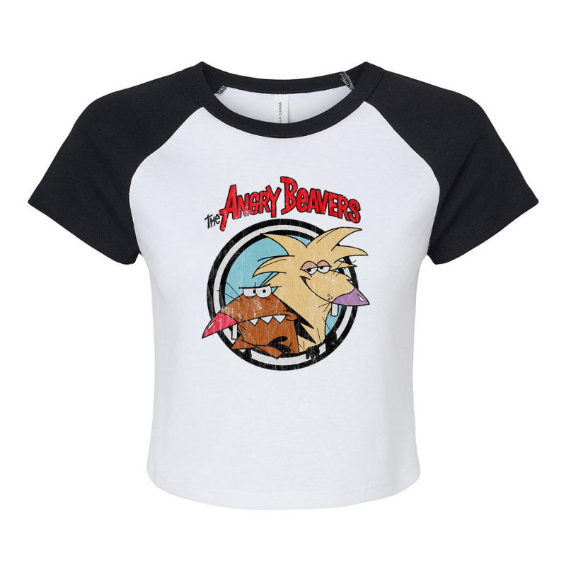 Vintage Angry Beavers Raglan Crop Top by Rob Store | Artistshot