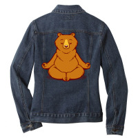 Bear Animals Meditation Zen Buddhism Ladies Denim Jacket | Artistshot