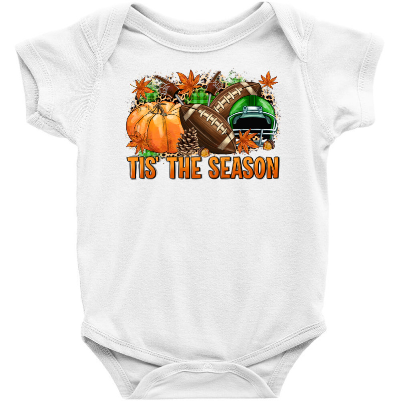 Tis' The Season Football Green Helmet Baby Bodysuit by NancyCooperArtShop | Artistshot