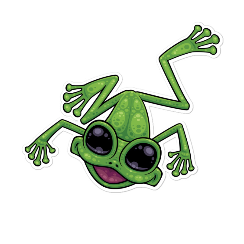 Happy Green Tree Frog Sticker | Artistshot