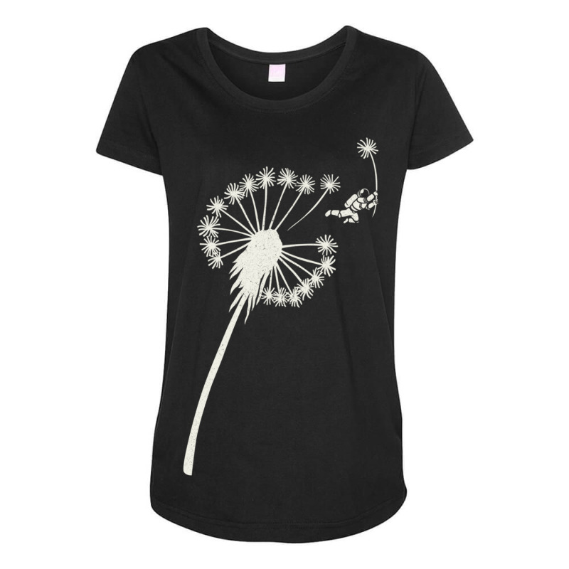 Dandelion Astronaut Flying Away Make A Wish Maternity Scoop Neck T-shirt by Jeorge | Artistshot