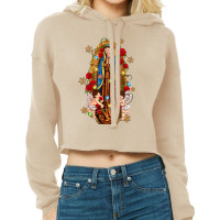 Christmas Our Lady Of Guadalupe With Angels Cropped Hoodie | Artistshot