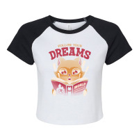 Follow Your Dreams Cat World Domination Raglan Crop Top | Artistshot