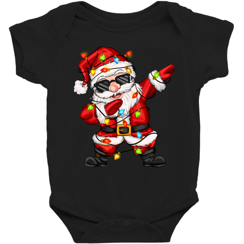 Dabbing Santa With Christmas Lights Baby Bodysuit by Zillion Design Studio | Artistshot