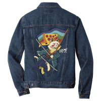 Katana Cat Rainbow Flag Japanese Style Pizza Men Denim Jacket | Artistshot