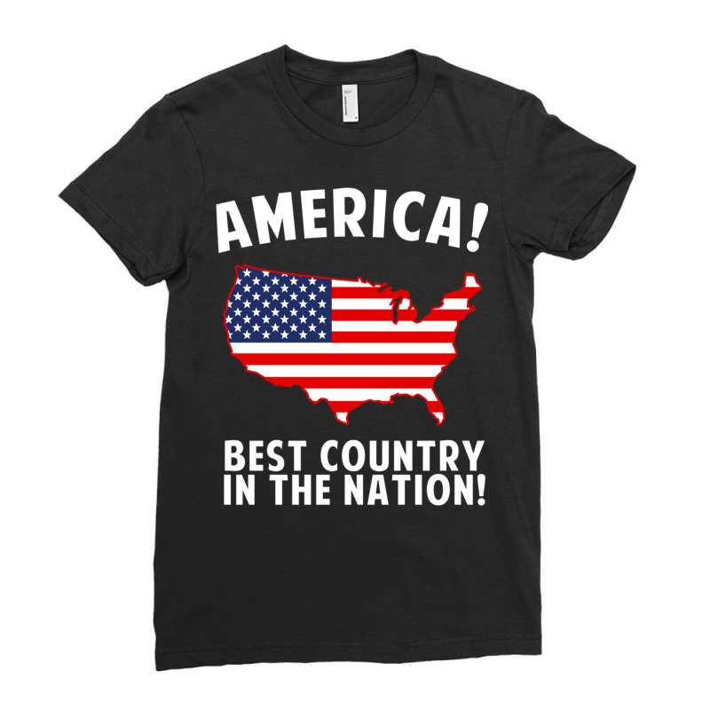 America Best Country In The Nation Ladies Fitted T-Shirt by TomArt | Artistshot