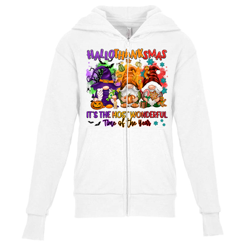 Hallothanksmas It's The Most Wonderful Time Of The Youth Zipper Hoodie by NancyCooperArtShop | Artistshot