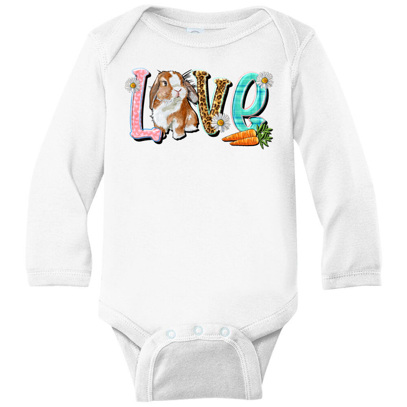 Love Easter Rabbit Long Sleeve Baby Bodysuit | Artistshot