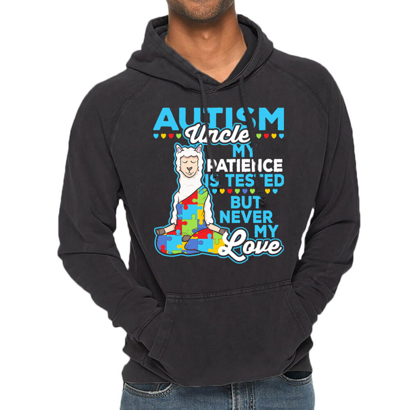 Autism Day T  Shirt Autism Uncle My Patience Is Tested But Never My Lo Vintage Hoodie by joanie38206 | Artistshot