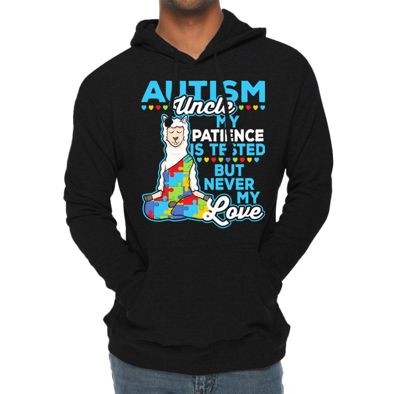 Autism Day T  Shirt Autism Uncle My Patience Is Tested But Never My Lo Lightweight Hoodie by joanie38206 | Artistshot