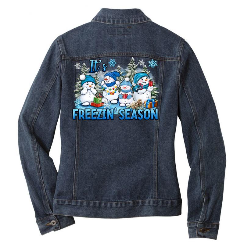 Its Freezin' Season Ladies Denim Jacket by BarkalooDesign | Artistshot