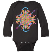 Mandala T  Shirt Tailed Mandala T  Shirt Long Sleeve Baby Bodysuit | Artistshot