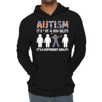 Autism Gift T  Shirt Autism It's Not A Disability It's A Different Abi Lightweight Hoodie | Artistshot