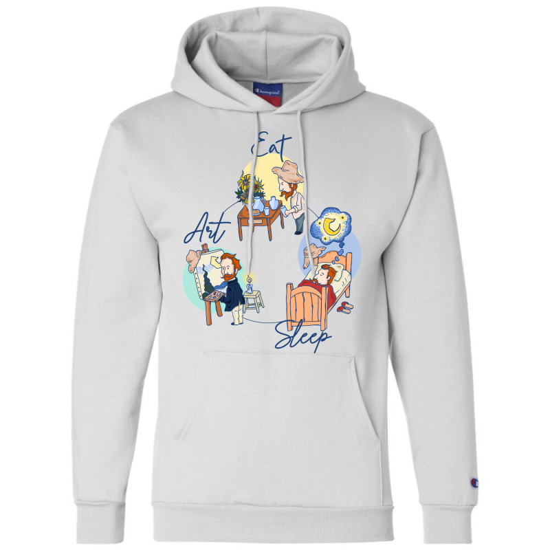 Eat - Sleep - Art With Van Gogh Champion Hoodie | Artistshot