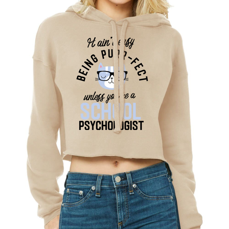 School Psychologist Cat Gifts For Cat Lovers   It Cropped Hoodie by BetterManufaktur | Artistshot