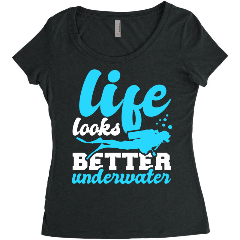 Scuba Diving Diving Diver Apnea Water Sports (5) Women's Triblend Scoop T-shirt by ChuArt. | Artistshot