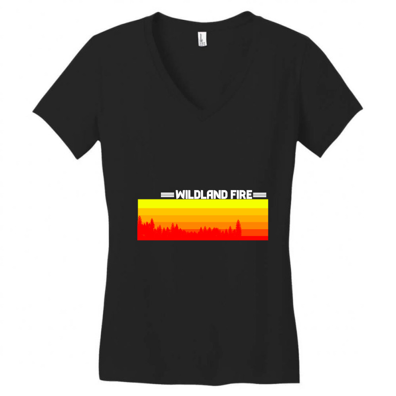 Wildland Fire Landscape Women's V-Neck T-Shirt by CloudyStars | Artistshot