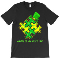 Autism Puzzle Wearing T  Shirt Autism Puzzle Wearing Leprechaun Hat St T-shirt | Artistshot