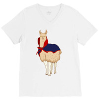 Cute Vampire Llama Halloween Funny Vampire Llama V-neck Tee | Artistshot