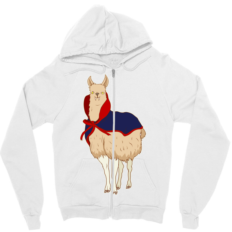 Cute Vampire Llama Halloween Funny Vampire Llama Zipper Hoodie by the perfect present | Artistshot