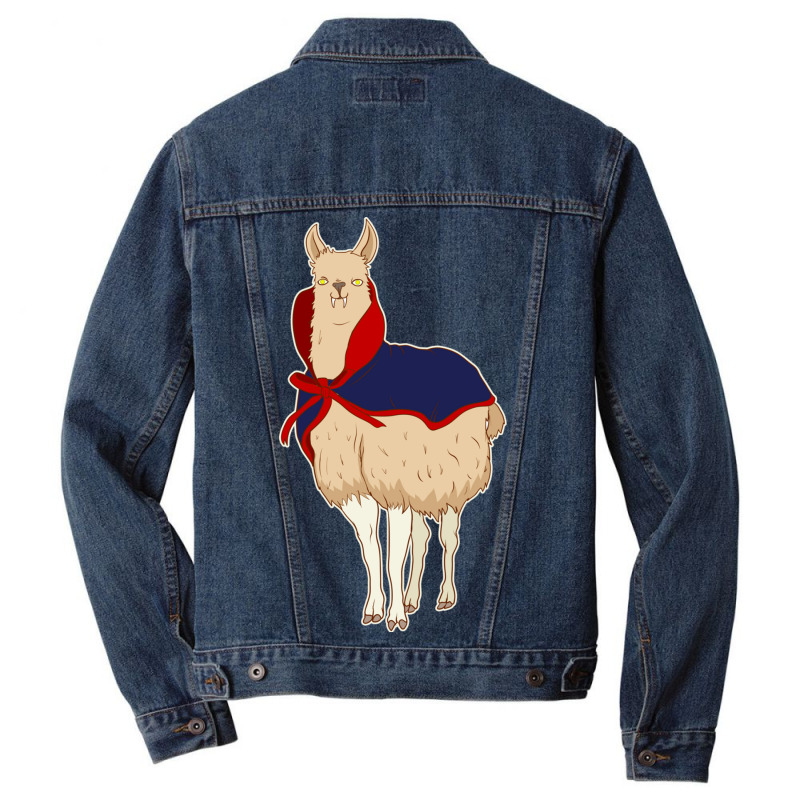 Cute Vampire Llama Halloween Funny Vampire Llama Men Denim Jacket by the perfect present | Artistshot