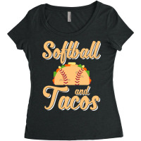 Cute Softball And Tacos Novelty Soft Ball Player Women's Triblend Scoop T-shirt | Artistshot