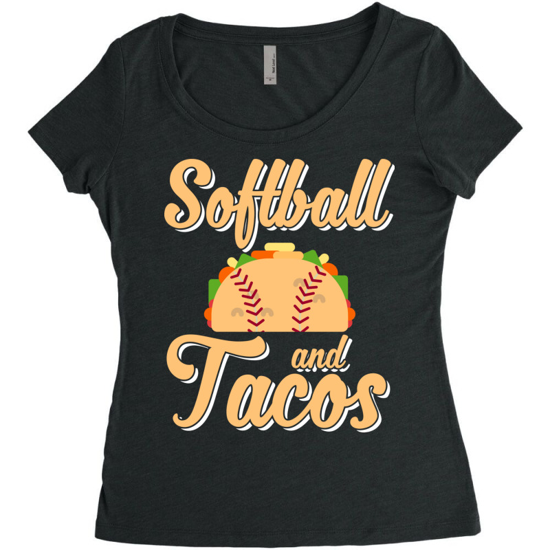 Cute Softball And Tacos Novelty Soft Ball Player Women's Triblend Scoop T-shirt by the perfect present | Artistshot