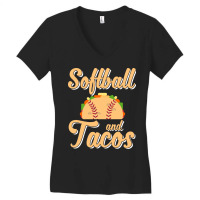 Cute Softball And Tacos Novelty Soft Ball Player Women's V-neck T-shirt | Artistshot