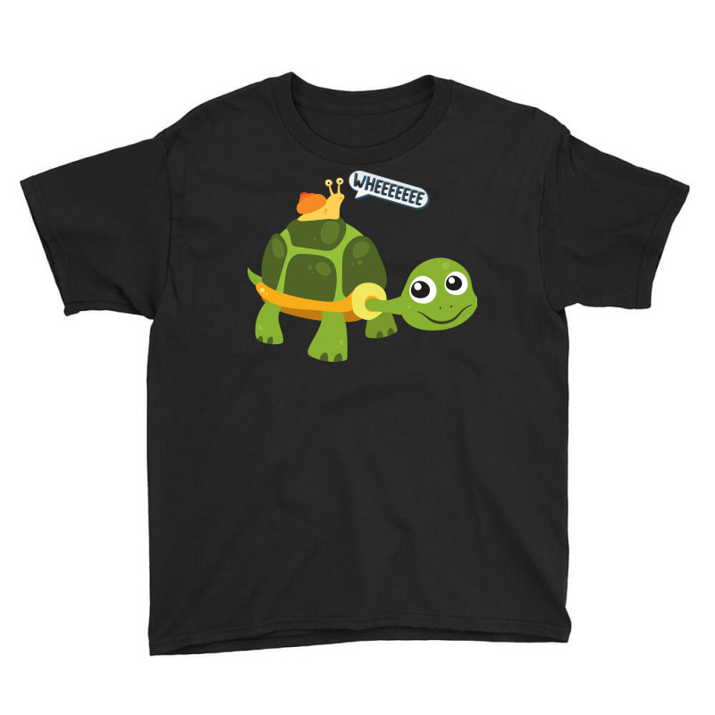 Cute Snail Riding On Turtle Yelling Whee Animals ( Youth Tee by the perfect present | Artistshot