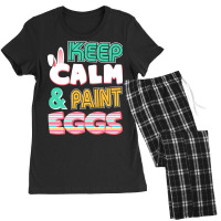 Cute Keep Calm   Paint Eggs Easter Bunny Funny Women's Pajamas Set | Artistshot