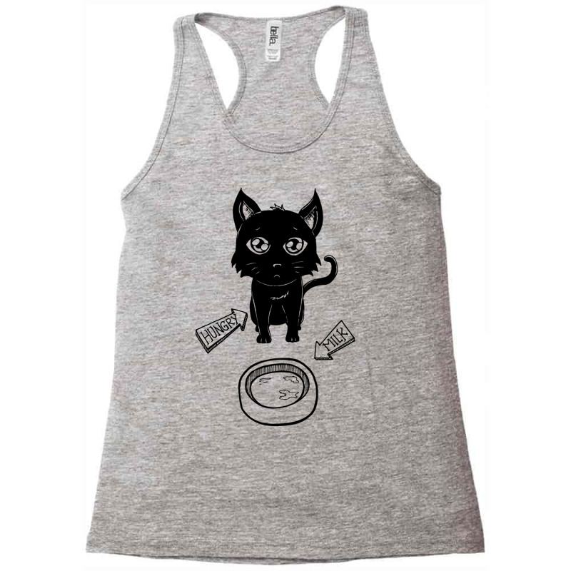 Cute   Funny Hungry Cat Kitty Waiting For Milk Racerback Tank by the perfect present | Artistshot