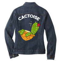 Cute   Funny Cactoise Cactus Tortoise Combined Ladies Denim Jacket | Artistshot