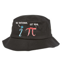 Cute   Funny Be Rational Get Real Mathematics Pun Bucket Hat | Artistshot