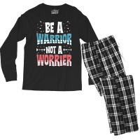 Be A Warrior Not A Worrier Motivational Pun Men's Long Sleeve Pajama Set | Artistshot