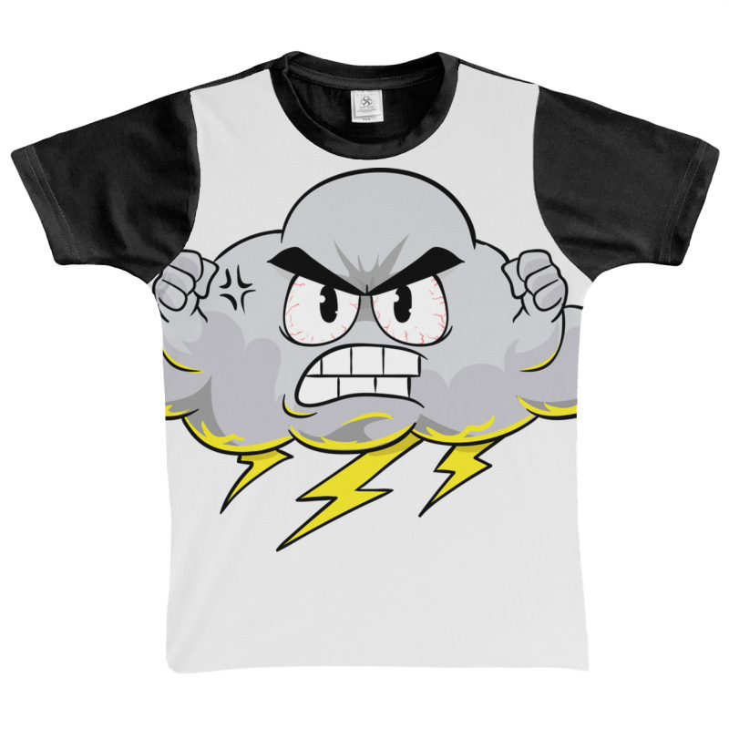 Angry Cloud With Lightning Thunderstorm Weather (2 Graphic Youth T-shirt by the perfect present | Artistshot