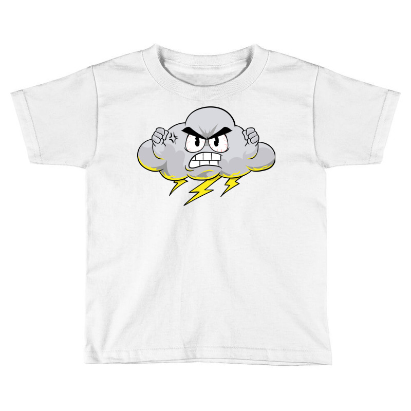 Angry Cloud With Lightning Thunderstorm Weather (2 Toddler T-shirt by the perfect present | Artistshot